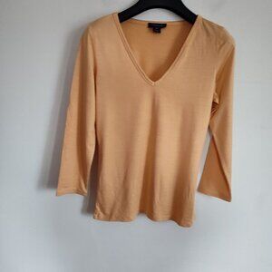 Ladies SZ XS Magaschoni Peach Three-Quarter Sleeve T-Shirt